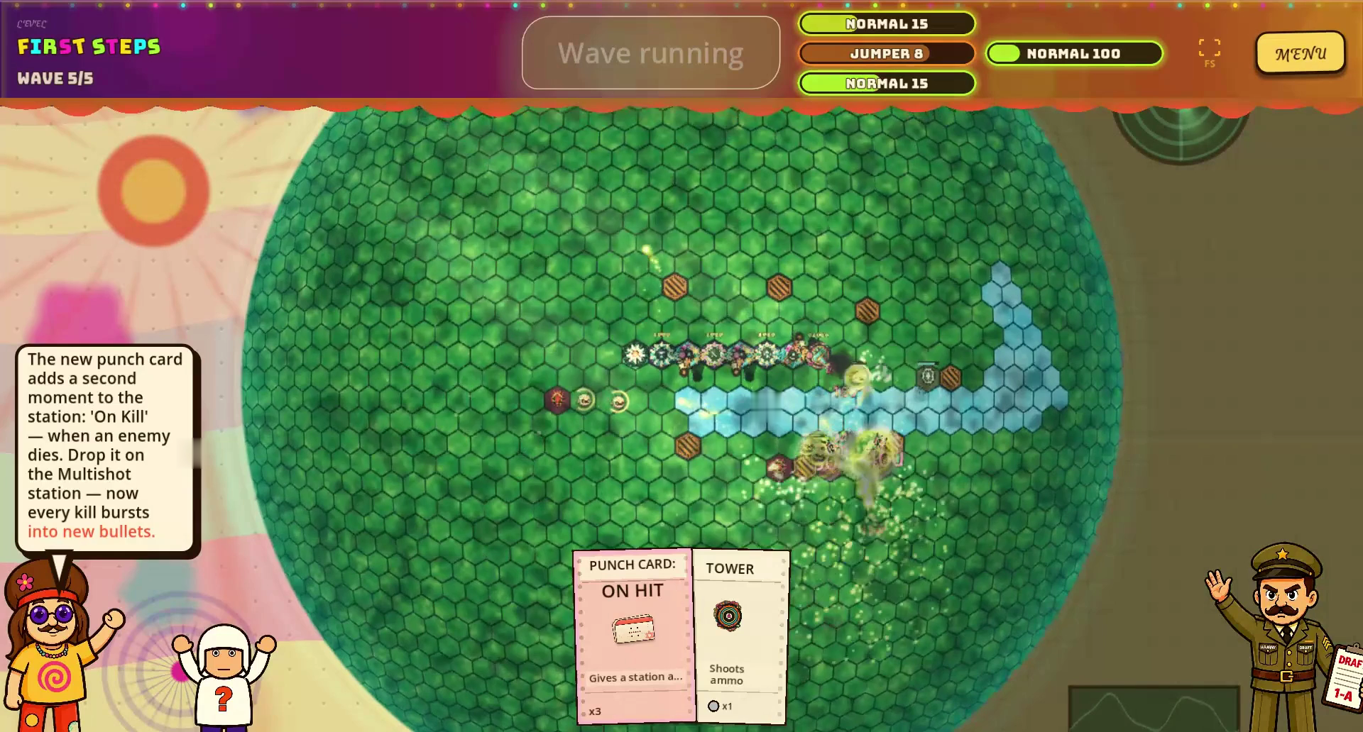 Final wave with punch cards in play